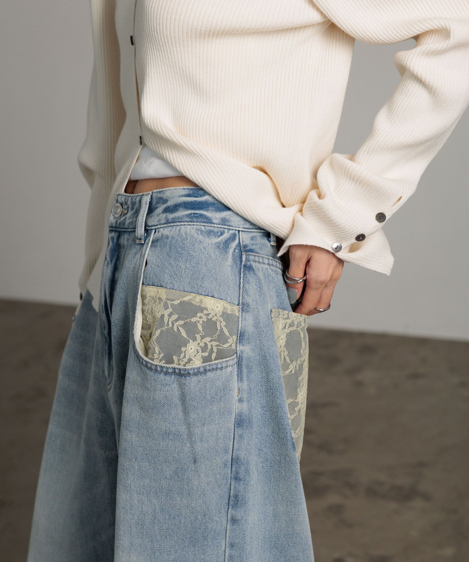 LOWRYS FARM「レースデニム」|デニム|