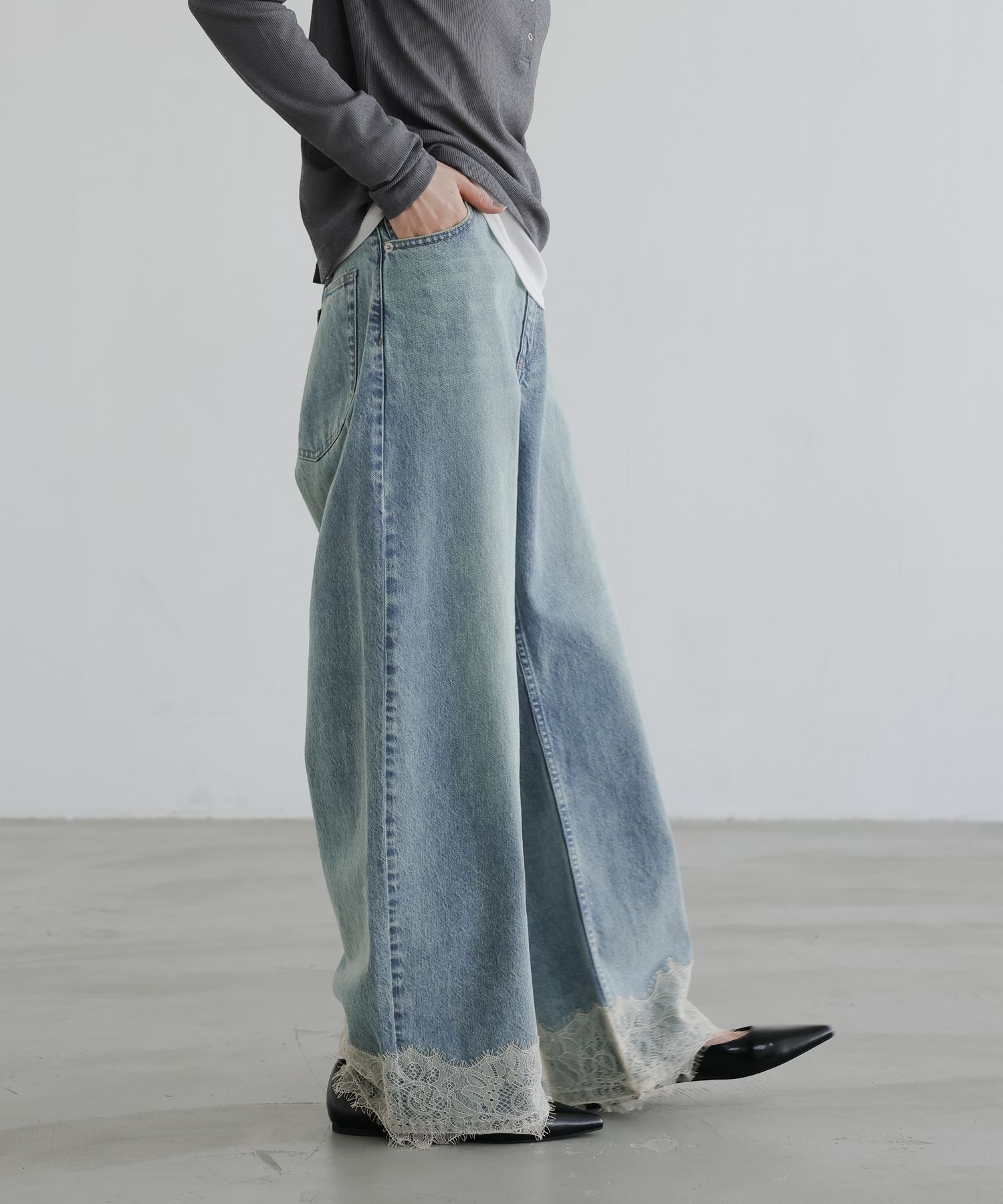 LOWRYS FARM「レースデニム」|デニム|