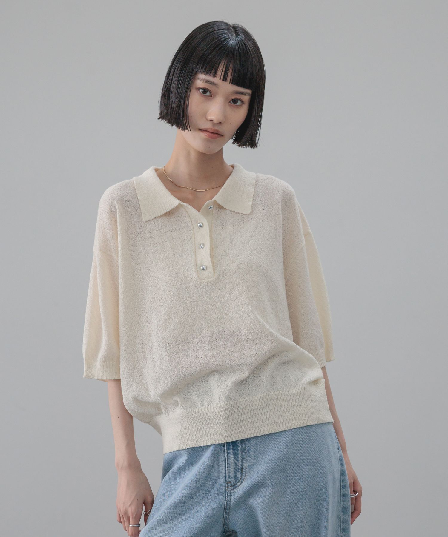 LOWRYS FARM「ブークレニットポロＳＳ」|ポロシャツ|