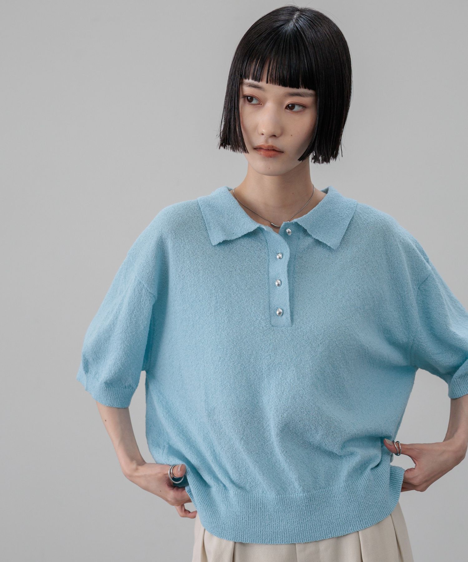 LOWRYS FARM「ブークレニットポロＳＳ」|ポロシャツ|