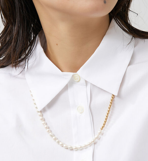 collex「【Ljud/ユード】ガラスバロックパール&times;ボールチェーンネックレス」|ネックレス|ゴールド
