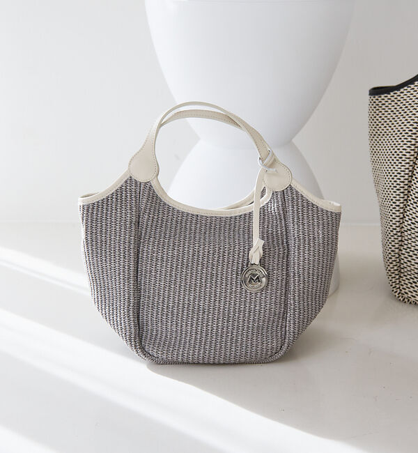 collex「【MARCO MASI】別注 レザーハンドル ラフィア 2WAYトートバッグ M」|トートバッグ|ライトグレー