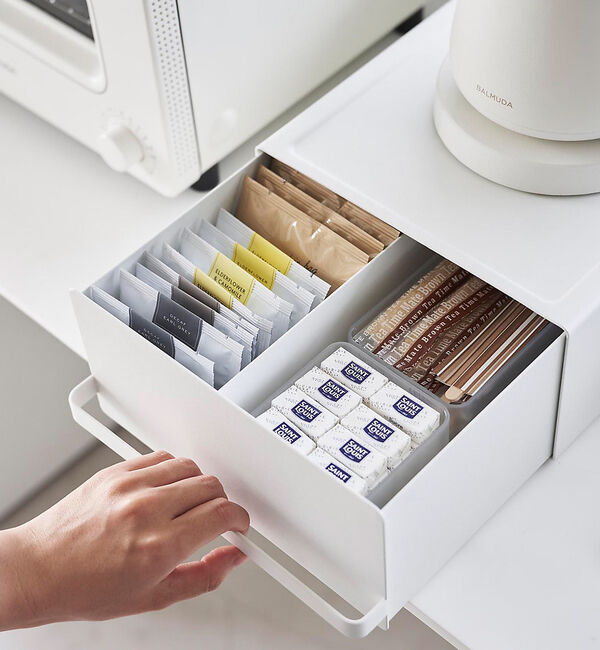 collex「【tower】 引出付きキッチン家電下ラック 省スペース 台所収納」|食器・キッチングッズ|