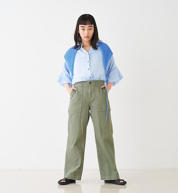 collex「ギャザー&タック半袖リネンブラウス」|シャツ・ブラウス|