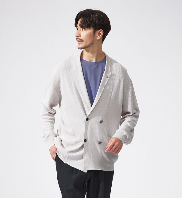 ABAHOUSE「リネンプレーティング ニットジャケット / サマージャケット」|その他|ライトグレー