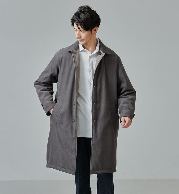ABAHOUSE「【リバーシブル着用可】バーティカル パデット ステンカラーコート / バルマカー」|ステンカラーコート|