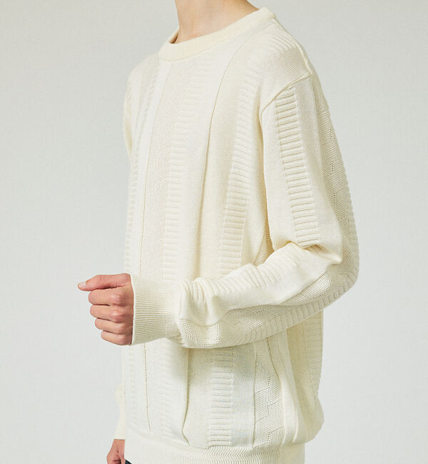 ABAHOUSE「ジオメトリック ストライプ プルオーバーニット」|ニット・セーター|