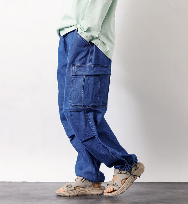 ABAHOUSE「【Lee/リー】フリーサイズ リラックスワイドカーゴパンツ FLeeasy CA」|カーゴ|