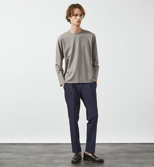 ABAHOUSE「【定番】ドレスポンチ クルーネック 長袖Tシャツ / ストレッチ」|Tシャツ・カットソー|