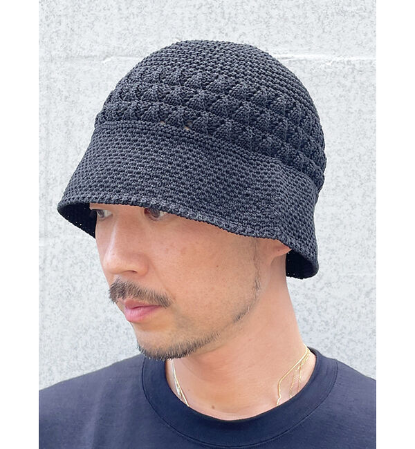ABAHOUSE「【RIVER UP/リバーアップ】Linen Openwork Knit Hat」|その他|ブラック