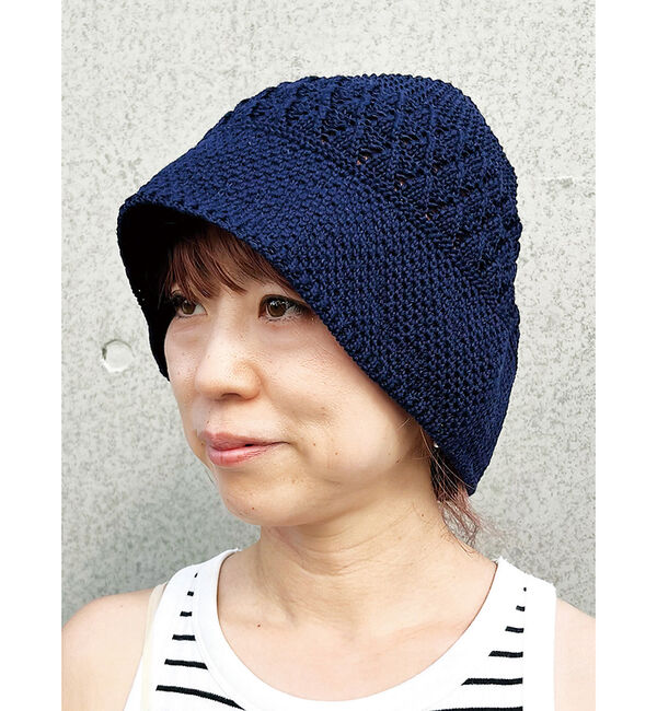 ABAHOUSE「【RIVER UP/リバーアップ】Linen Openwork Knit Hat」|その他|ネイビー