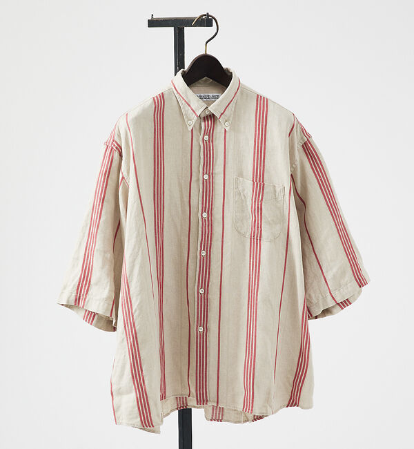 ABAHOUSE「【別注】Individualized shirts / ボタンダウン半袖シャツ」|シャツ・ブラウス|レッド