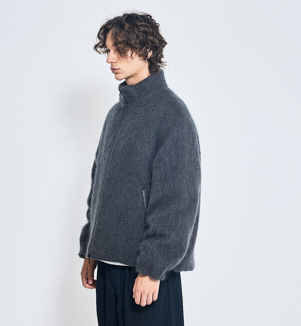 ABAHOUSE「ウール&times;モヘア シャギー スタンドカラーブルゾン」|ブルゾン・スタジャン|