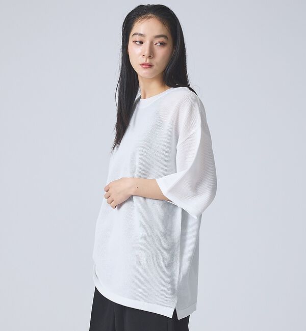 ABAHOUSE「【FORTUNA /フォルトゥナ】ECOTEC KnitメッシュT/エコテックニ」|ニット・セーター|