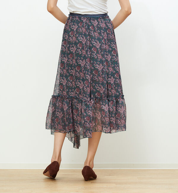 Rouge vif「フラワープリントラッフルスカート」|スカート|