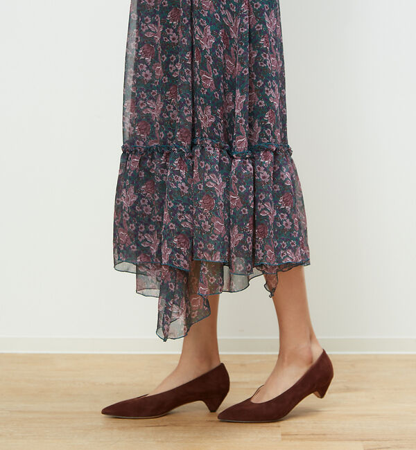 Rouge vif「フラワープリントラッフルスカート」|スカート|