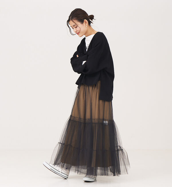 Rouge vif「4WAYチュールコンビスカート」|スカート|