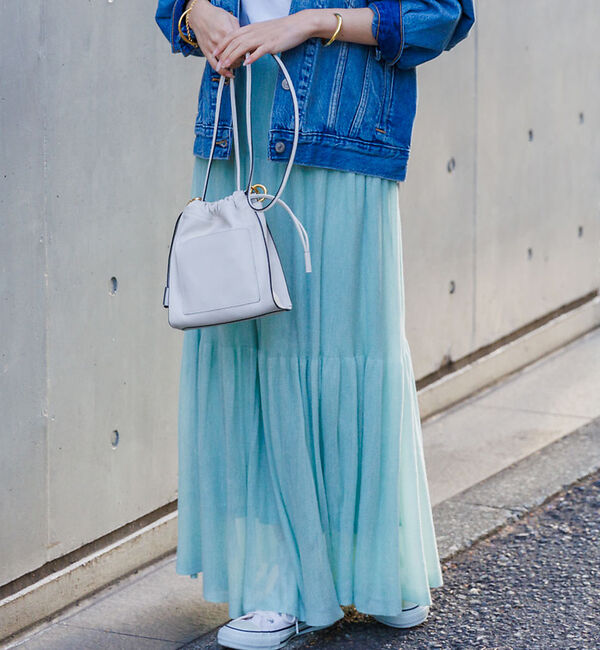 Rouge vif「【セットアップ対応】シアーティアードスカート」|スカート|モスグリーン