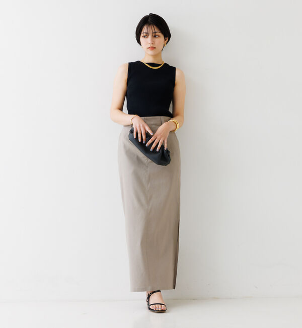 Rouge vif「麻混サイドスリットタイトスカート」|スカート|