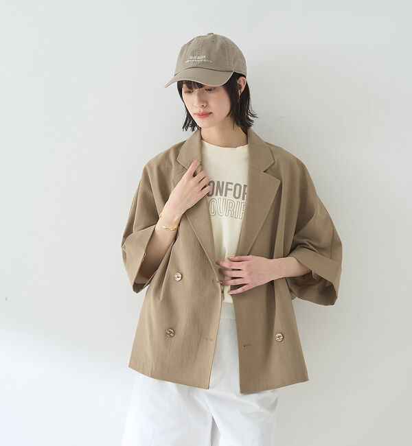 Rouge vif「撥水ドルマンハーフスリーブジャケット」|テーラードジャケット|