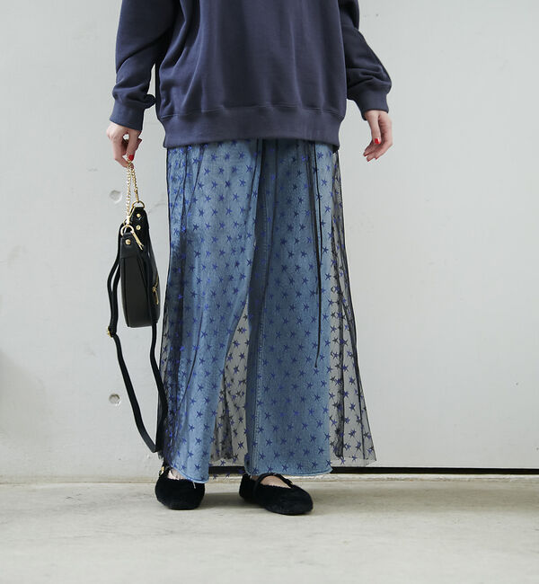 Rouge vif「スター＆ハート柄チュールスカート」|スカート|