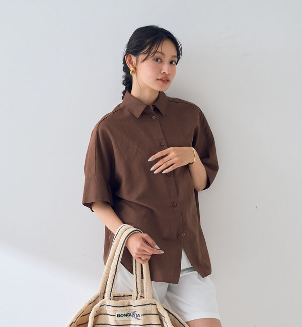 Rouge vif「麻混変形フォルムシャツ」|シャツ・ブラウス|