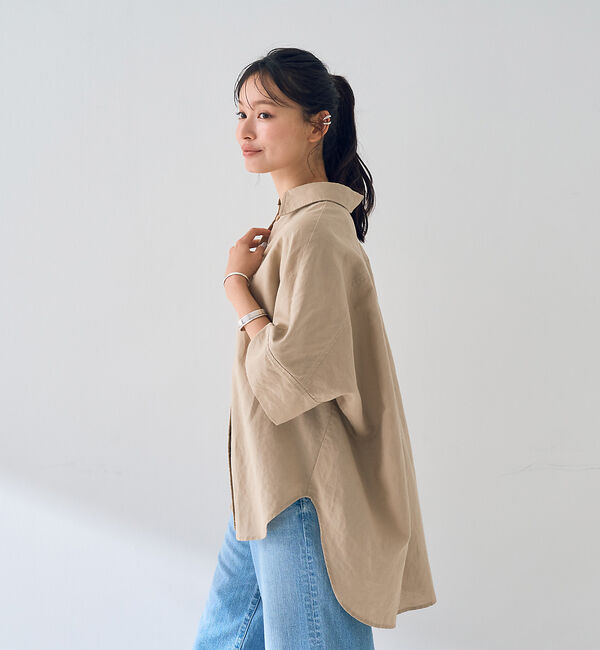 Rouge vif「麻混変形フォルムシャツ」|シャツ・ブラウス|