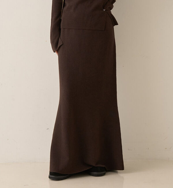Rouge vif「【セットアップ対応】セミフレアニットスカート」|スカート|ブラウン