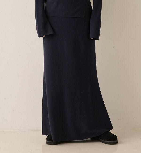 Rouge vif「【セットアップ対応】セミフレアニットスカート」|スカート|ダークネイビー