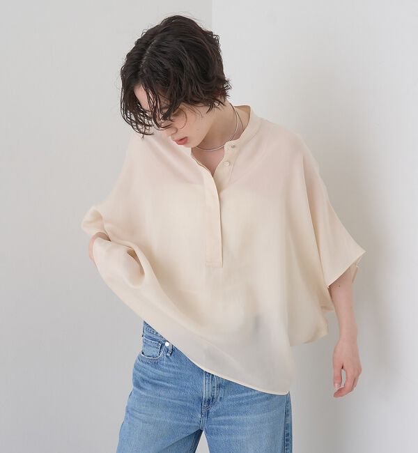 Rouge vif「【セットアップ対応】キュプラフィブリルドレープスキッパーブラウス」|シャツ・ブラウス|