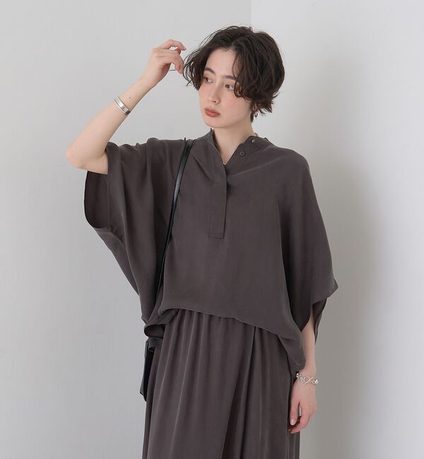 Rouge vif「【セットアップ対応】キュプラフィブリルドレープスキッパーブラウス」|シャツ・ブラウス|