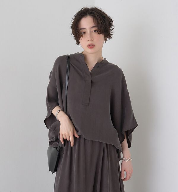 Rouge vif「【セットアップ対応】キュプラフィブリルドレープスキッパーブラウス」|シャツ・ブラウス|