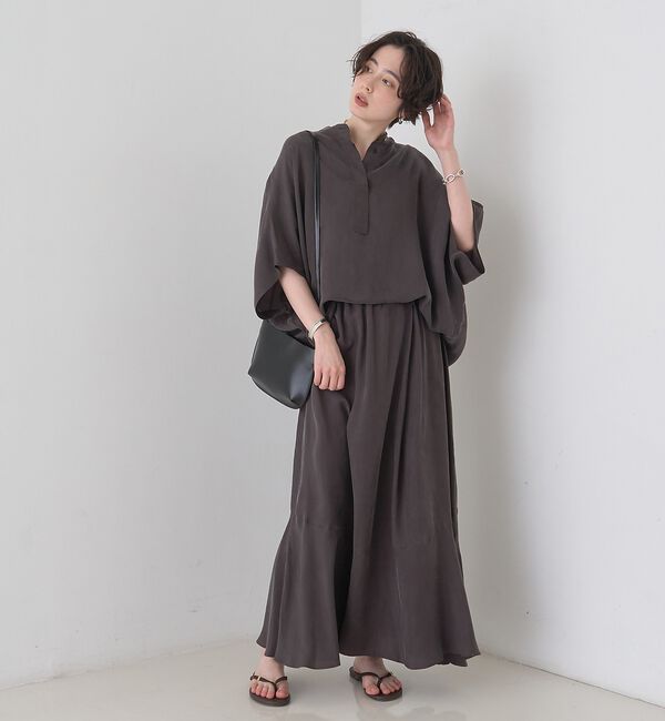 Rouge vif「【セットアップ対応】キュプラフィブリルドレープスキッパーブラウス」|シャツ・ブラウス|