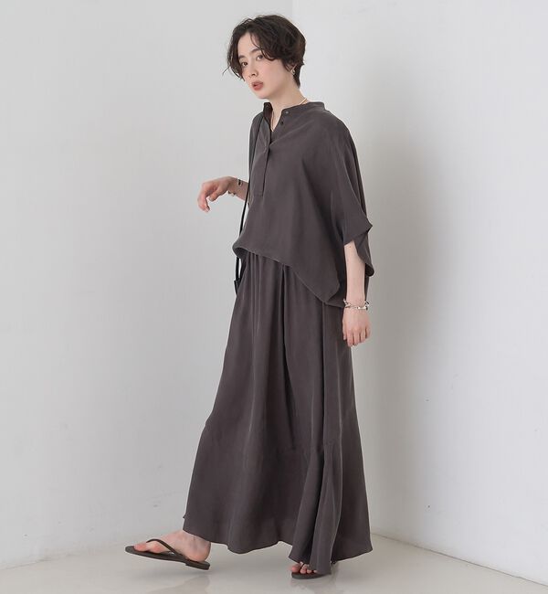 Rouge vif「【セットアップ対応】キュプラフィブリルドレープスキッパーブラウス」|シャツ・ブラウス|