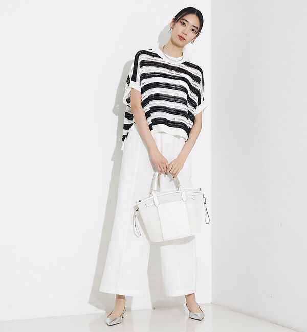 qualite「透かしガータースクエアニット」|Tシャツ・カットソー|