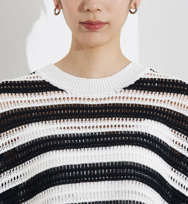 qualite「透かしガータースクエアニット」|Tシャツ・カットソー|