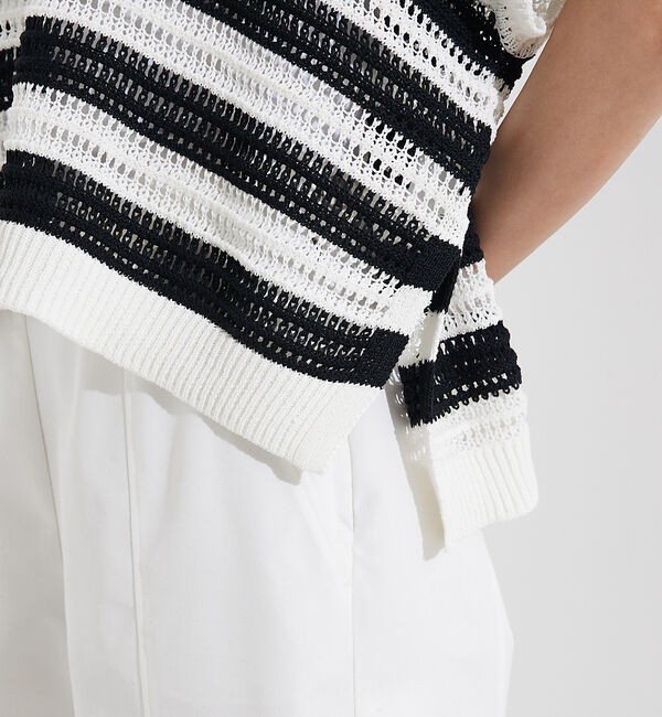 qualite「透かしガータースクエアニット」|Tシャツ・カットソー|