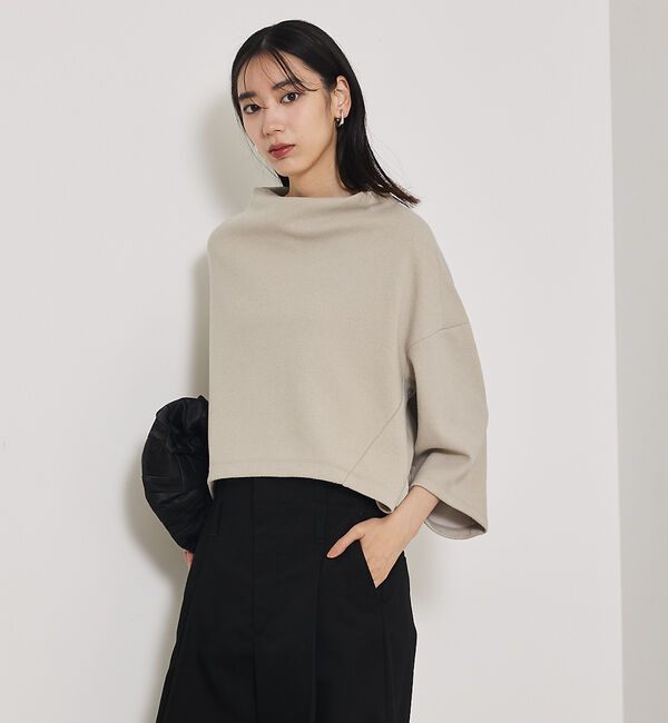 qualite「ブークレーボトルネックカットソー」|Tシャツ・カットソー|グレージュ