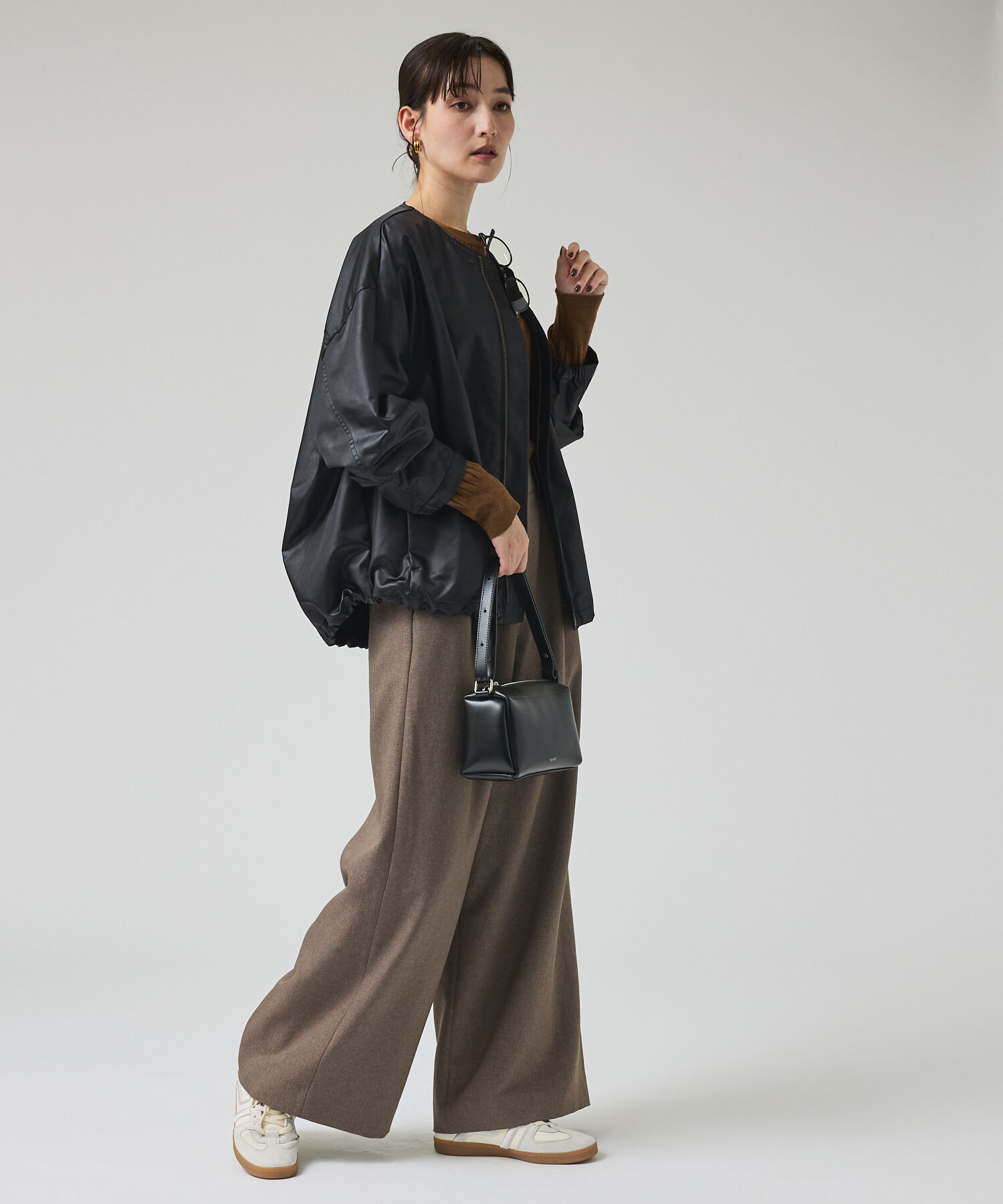 qualite「レザーライクブルゾン」|ブルゾン・スタジャン|