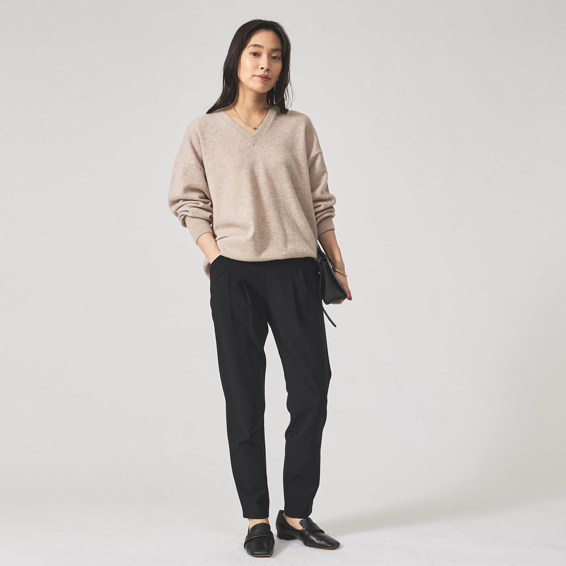 qualite「【2WAYタックパンツシリーズ新素材！】ウォームサテンタックパンツ」|その他|