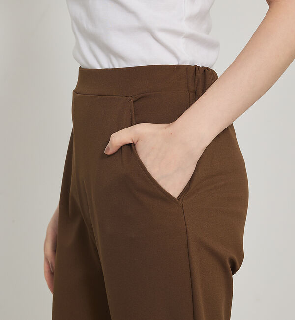 qualite「ご好評につきブラック再入荷！【細見えパンツ】トリコットスリムパンツ」|その他|