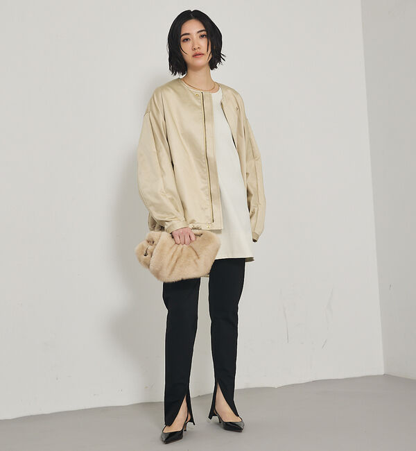 qualite「ご好評につきブラック再入荷！【細見えパンツ】トリコットスリムパンツ」|その他|