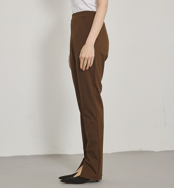 qualite「ご好評につきブラック再入荷！【細見えパンツ】トリコットスリムパンツ」|その他|