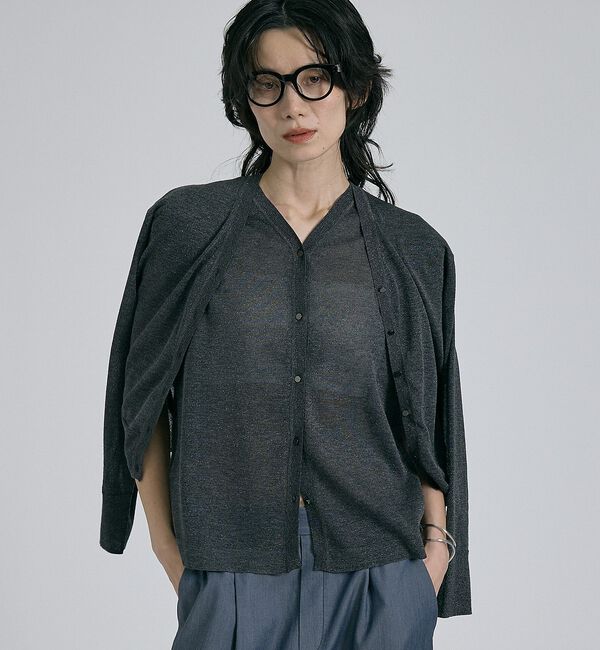 qualite「【昨年大人気アイテム！新色追加】ラメニットカーディガン」|カーディガン|