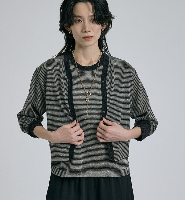 qualite「【昨年大人気アイテム！新色追加】ラメニットカーディガン」|カーディガン|その他