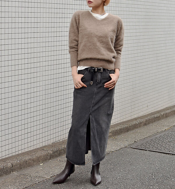 AU BANNISTER「【LAROUTE】ポインテッドサイドゴアブーツ」|ショートブーツ|