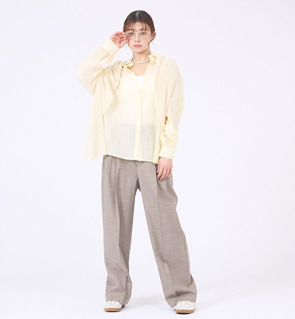 abahouse mavie「【やわらかに透ける】シアーストライプシャツ」|シャツ・ブラウス|