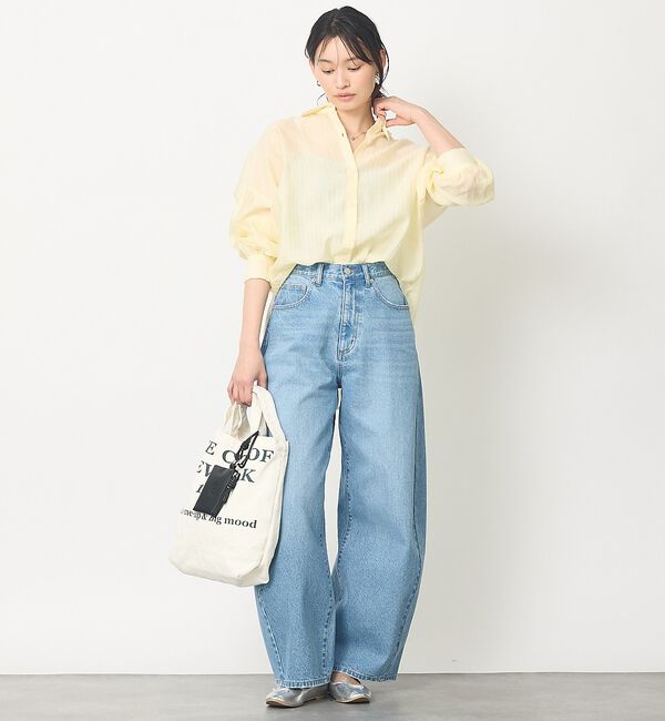 abahouse mavie「【やわらかに透ける】シアーストライプシャツ」|シャツ・ブラウス|