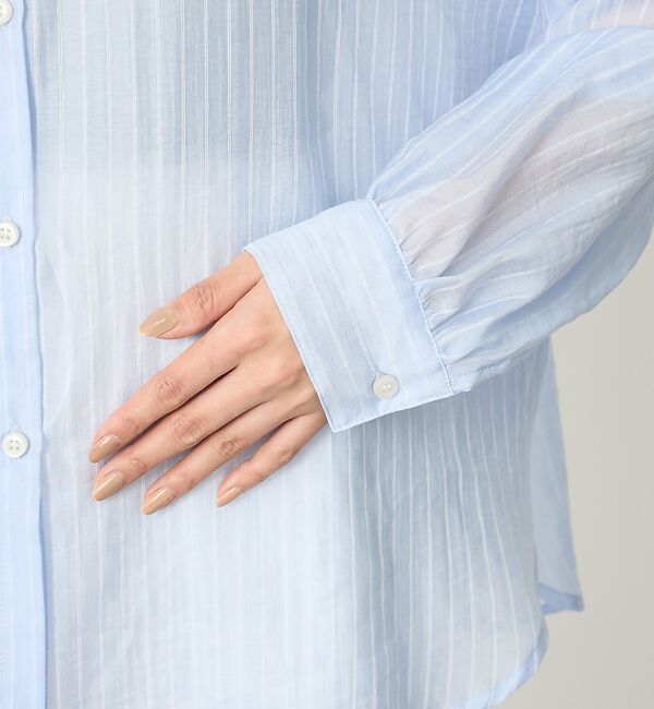 abahouse mavie「【やわらかに透ける】シアーストライプシャツ」|シャツ・ブラウス|