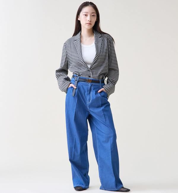 TIARA「ギンガムチェックブラウスジャケット」|テーラードジャケット|